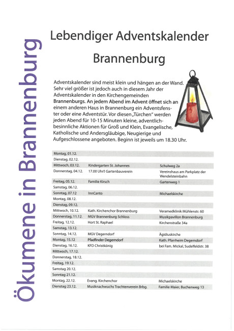 Lebendiger Adventskalender Brannenburg