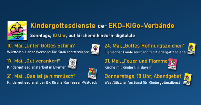 Übersicht digitale Kindergottesdienste im Mai